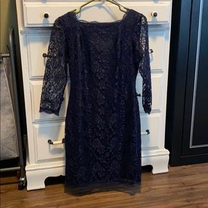 Navy 3/4 sleeve Lace dress